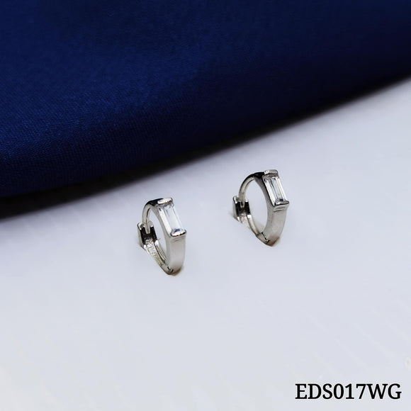 Square Huggie Stud Earrings EDS017WG