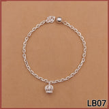 925 Silver Crown Cable Chain Bracelet LB07
