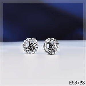 Round cut Silver Stud Earrings ES3793
