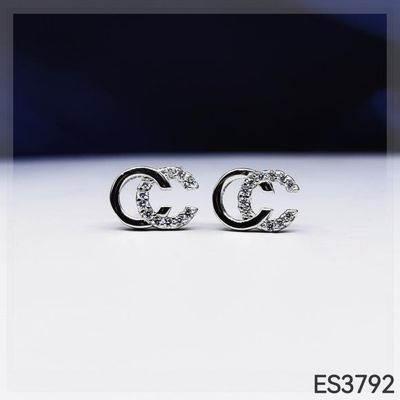 Classic Strass Crystal Silver Stud Earrings ES3792