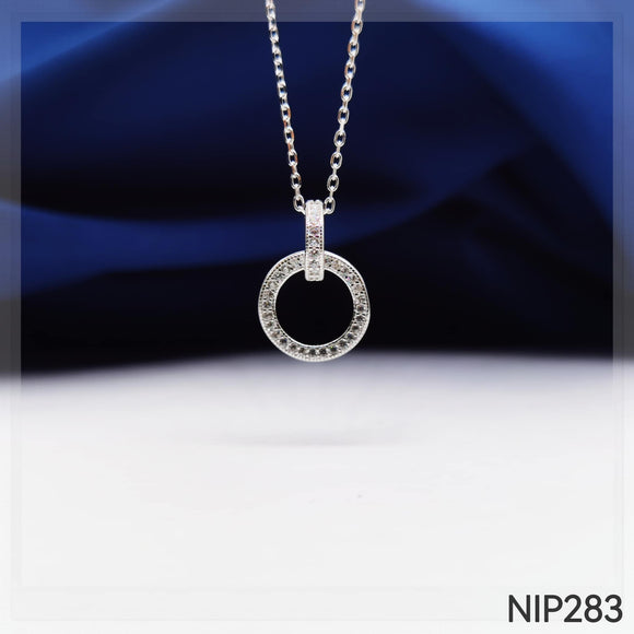 Duo-Pendant Sparkling Stone Necklace Set NIP283