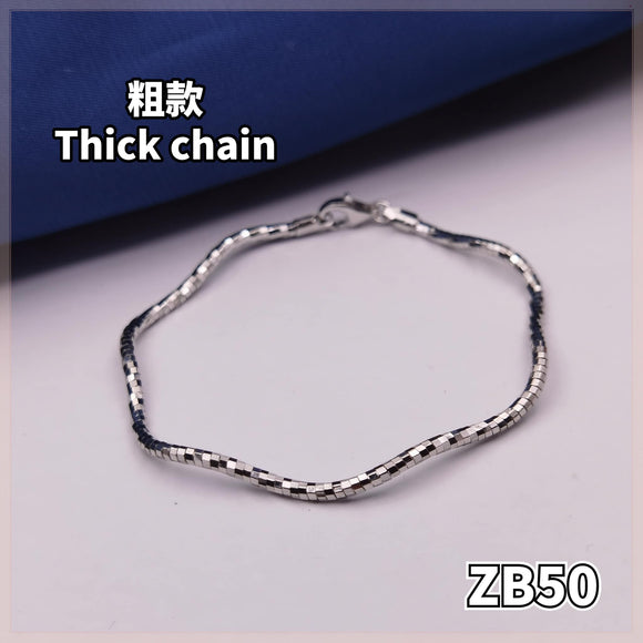 S925 Silver Thick Wave Bangle ZB50