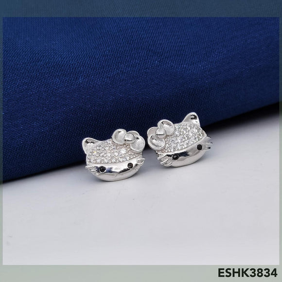 Ribbon Kitty Stud Earrings ESHK3834