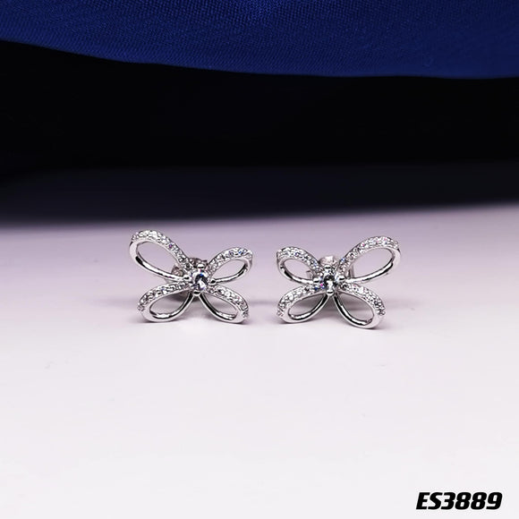 Diamond Ribbon Stud Earrings 闪钻蝴蝶结耳钉 ES3889