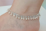 S925 Pure Silver Full Round & Love Bells Anklet