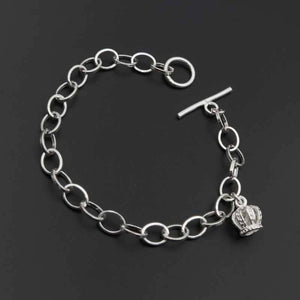 Crown Charm S925 Silver Bracelet