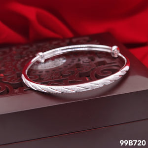 S999 Silver Shine Rounded Bangle  99B720