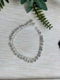 S925 Pure Silver Full Round & Love Bells Anklet
